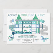 Kinder Blue Soft Play Geburtstagsparty Einladung (Vorderseite)