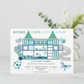 Kinder Blue Soft Play Geburtstagsparty Einladung (Stehend Vorderseite)