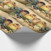 KINDER, BLUME UND OSTEREIER GESCHENKPAPIER (Ecke)