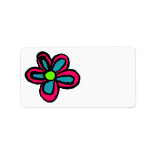 Kinder-Blumen-Illustration Adressaufkleber