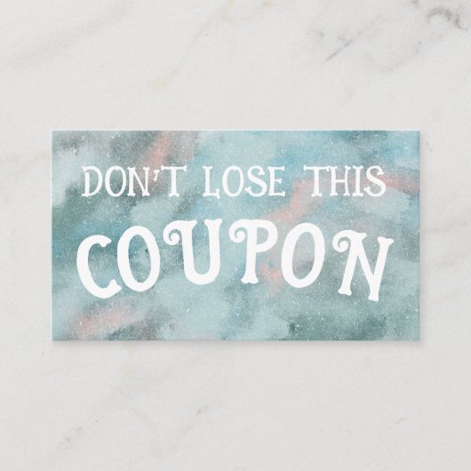 Kinder-Bonusgutscheine Visitenkarte (Vorderseite)