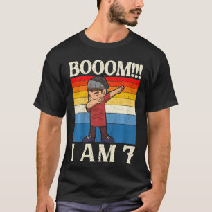 Kinder boom ich bin 7 Jahre dabbing 7. Geburtstag  T-Shirt