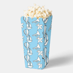 Kinder Boot Flugzeug Babyblau Popcorn Geschenkschachtel