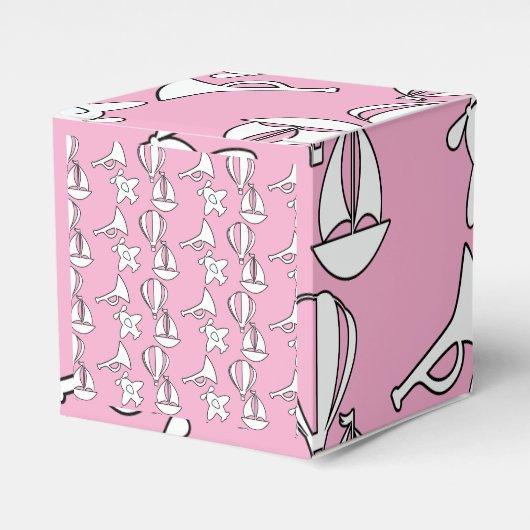 Kinder Boot Flugzeug Rosa Quadrat Popcorn Geschenkschachtel (Vorderseite)