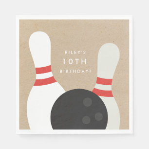 Kinder Bowling Geburtstagsfeier Serviette