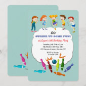 Kinder-Bowling-Party Einladung (Vorne/Hinten)