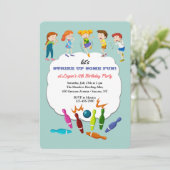 Kinder-Bowling-Party Einladung (Stehend Vorderseite)