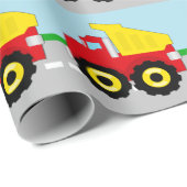 Kinder Boys Bau Dumptruck Geschenkpapier (Rolleneckpunkt)
