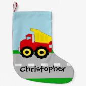 Kinder Boys Bau Dumptruck Kleiner Weihnachtsstrumpf (Vorderseite)