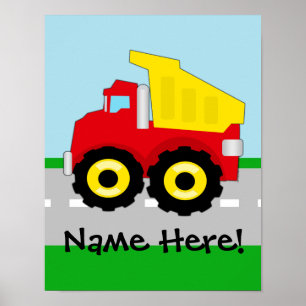 Kinder Boys Bau Dumptruck Poster