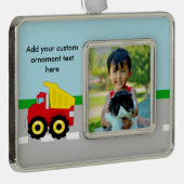 Kinder Boys Bau Dumptruck Rahmen-Ornament Silber (Rechts)