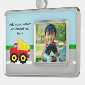 Kinder Boys Bau Dumptruck Rahmen-Ornament Silber (Links)