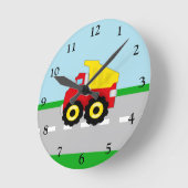 Kinder Boys Bau Dumptruck Runde Wanduhr (Winkel)