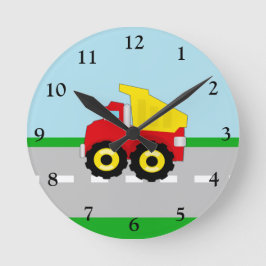 Kinder Boys Bau Dumptruck Runde Wanduhr