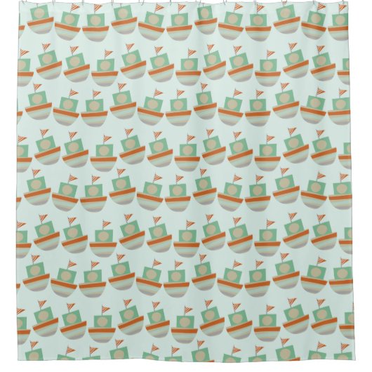 Kinder Boys Umarmung Schiffe nautisch Duschvorhang (Vorderseite)