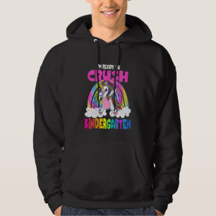Kinder brechen Kindergarten Dabbing Einhorn zurück Hoodie