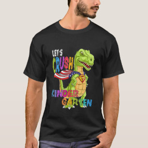 Kinder brechen Kindergarten Dinosaurier zurück in T-Shirt