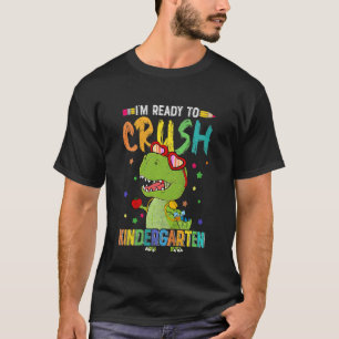 Kinder brechen Kindergarten zurück zur Schule Dino T-Shirt
