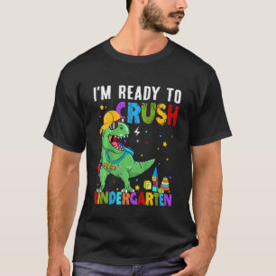 Kinder brechen Kindergarten zurück zur Schule Dino T-Shirt