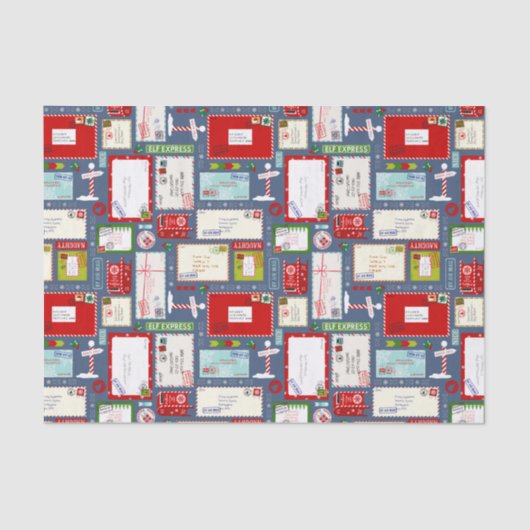 Kinder Briefe an Weihnachten Seidenpapier (Vorderseite)