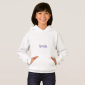 Kinder "bruh", weißes Huhn-Sweatshirt Hoodie (Vorne ganz)