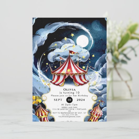 Kinder - Brust Geburtstag Einladung (Stehend Vorderseite)