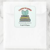 Kinder buchen Personalisierte Buchzeichen Quadratischer Aufkleber (Tasche)