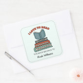 Kinder buchen Personalisierte Buchzeichen Quadratischer Aufkleber (Umschlag)