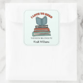 Kinder buchen Personalisierte Buchzeichen Quadratischer Aufkleber (Tasche)