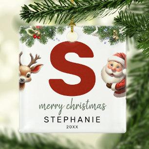 Kinder Buchstabe S Monogramm Weihnachtsbaum Ornament Aus Metall
