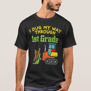 Kinder Bulldozer Dug bis zum 1. T-Shirt