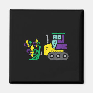 Kinder Bulldozer Mardi Gras Niedlich Kleinkind Kin Magnet