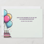 Kinder buntes Mops Thema Geburtstag Einladung (Rückseite)