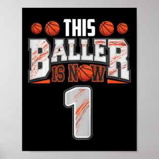 Kinder Bysketbyll Player 1 Jahre alter Junge Byske Poster