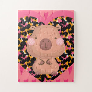 Kinder Cabybara und Herzen Puzzle