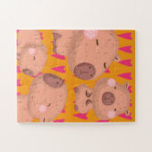 Kinder Cabybaras und Herzen Puzzle (Horizontal)