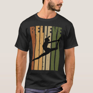 Kinder Camouflage Retro Tanz Motivierend glauben P T-Shirt