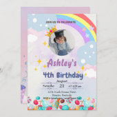 Kinder Candy Land Birthday Einladung (Vorne/Hinten)