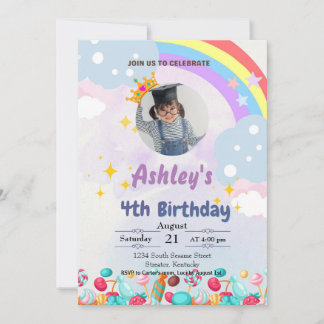 Kinder Candy Land Birthday Einladung