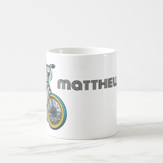 Kinder Cartoon Bike BMX. Abenteuerjunge Kaffeetasse (Mittel)