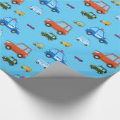 Kinder Cartoon Cars Geburtstagsfeier Geschenkpapier (Ecke)