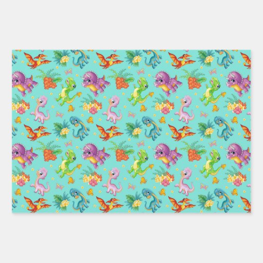 Kinder Cartoon Geschenkpapier Set (Vorderseite 2)