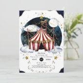 Kinder Celestial Circus Geburtstag Einladung (Stehend Vorderseite)