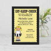 Kinder Cheerleader Birthday Einladung (Stehend Vorderseite)