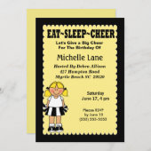 Kinder Cheerleader Birthday Einladung (Vorne/Hinten)