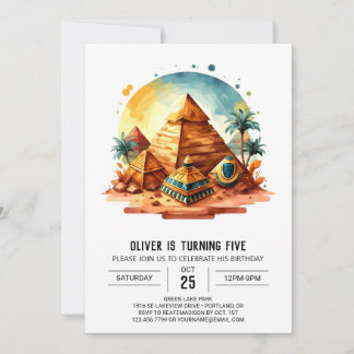 Kinder Chic Custom Pyramids Geburtstag Einladung