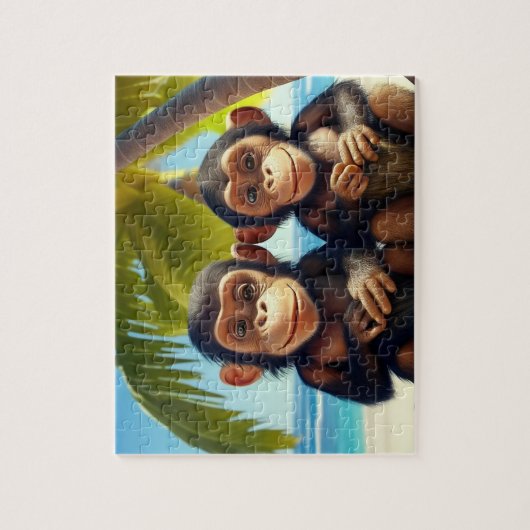 Kinder Chimpanzes Jigsaw Puzzle - Tropical (Vertikal)