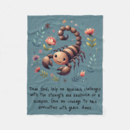 Kinder Christliches Gebet Woodland Skorpion auf bl Fleecedecke