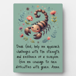 Kinder Christliches Gebet Woodland Skorpion auf Gr Fotoplatte