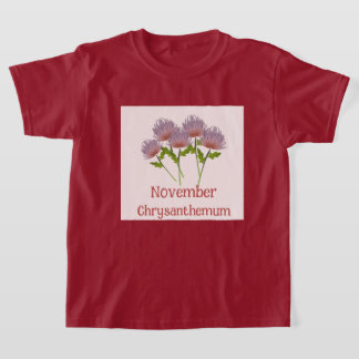 Kinder Chrysantheme November Geburtstag T-Shirt